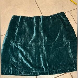 Abercrombie & Fitch Emerald Velour Mini Skirt Whimsigoth Y2K Size 10